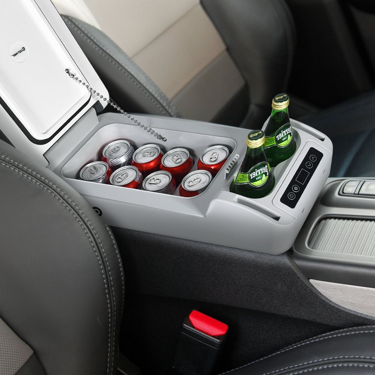 Rfrigrateur Conglateur de Voiture 12L Portable Compresseur -20掳C +10掳C Ampoules LED 2 Porte-gobelets 23x53x36cm -