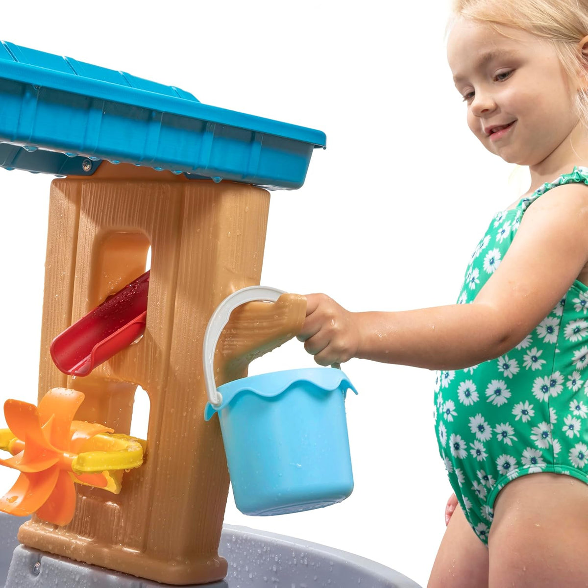 Rain Shower Splash Table d'eau avec 13 Accessoires - Bleu & Vert | Table Jeux d'eau | Table d檃ctivit pour Le Jardin,Table Activit Eau | Table d'eau Extrieur