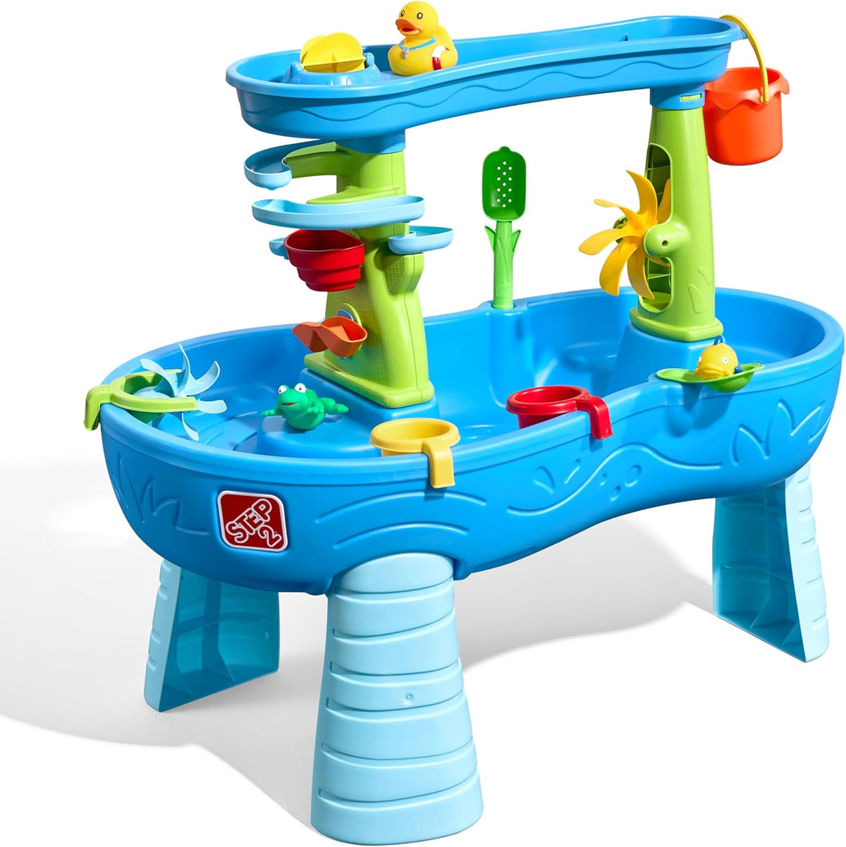 Rain Shower Splash Table d'eau avec 13 Accessoires - Bleu & Vert | Table Jeux d'eau | Table d檃ctivit pour Le Jardin,Table Activit Eau | Table d'eau Extrieur