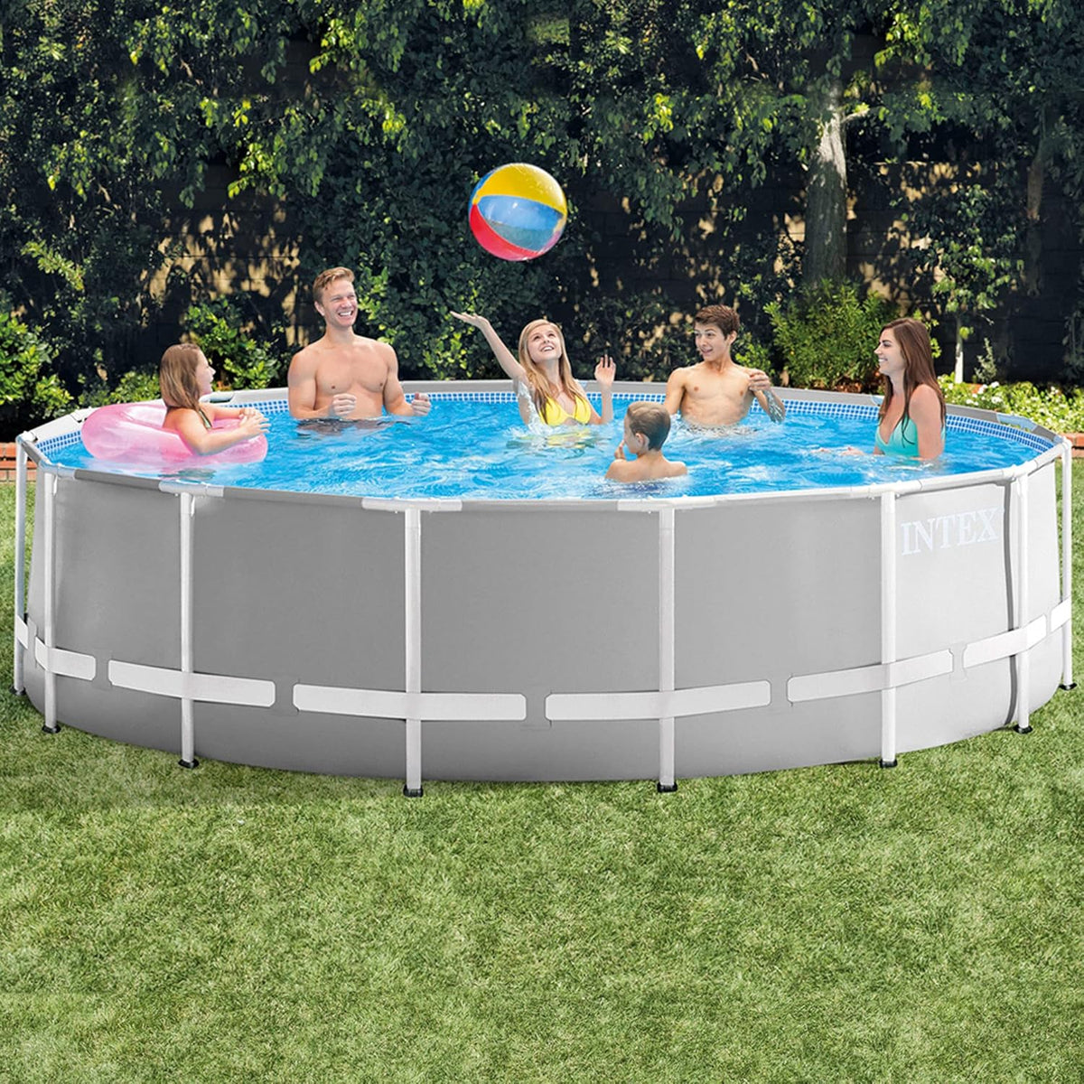 Intex piscine prism frame ronde tubulaire (ø)3,05 x (h)0,76m
