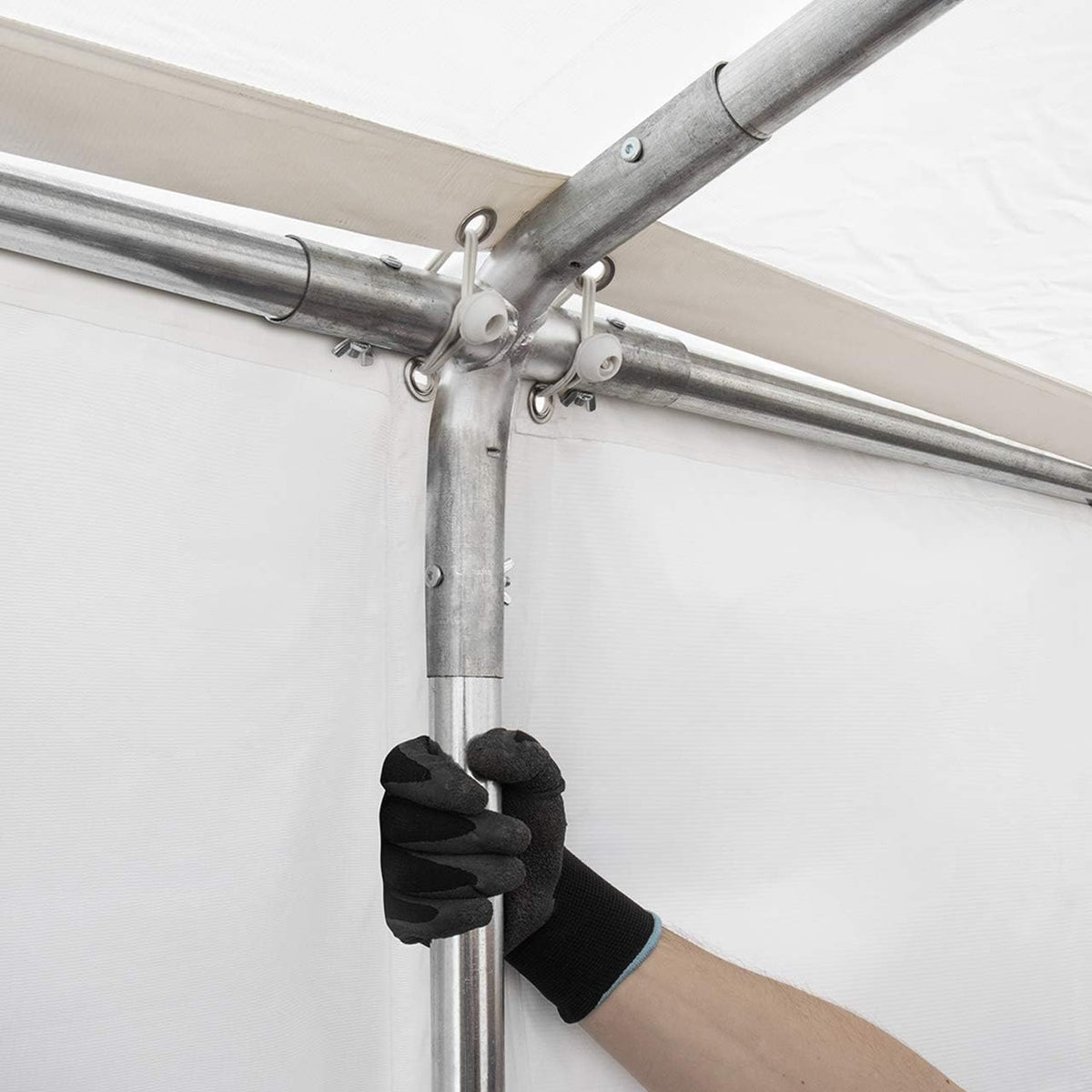 TOOLPORT Tente de Stockage 6x12 m abri bâche PVC 700 N imperméable Blanc