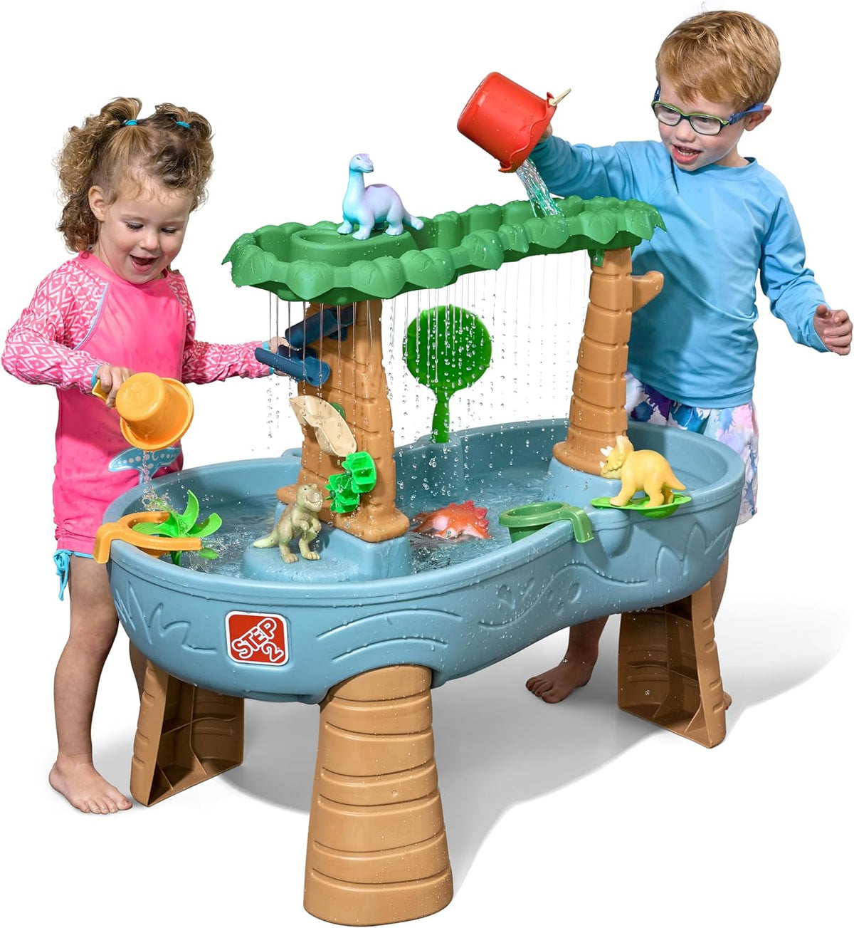 Rain Shower Splash Table d'eau avec 13 Accessoires - Bleu & Vert | Table Jeux d'eau | Table d檃ctivit pour Le Jardin,Table Activit Eau | Table d'eau Extrieur
