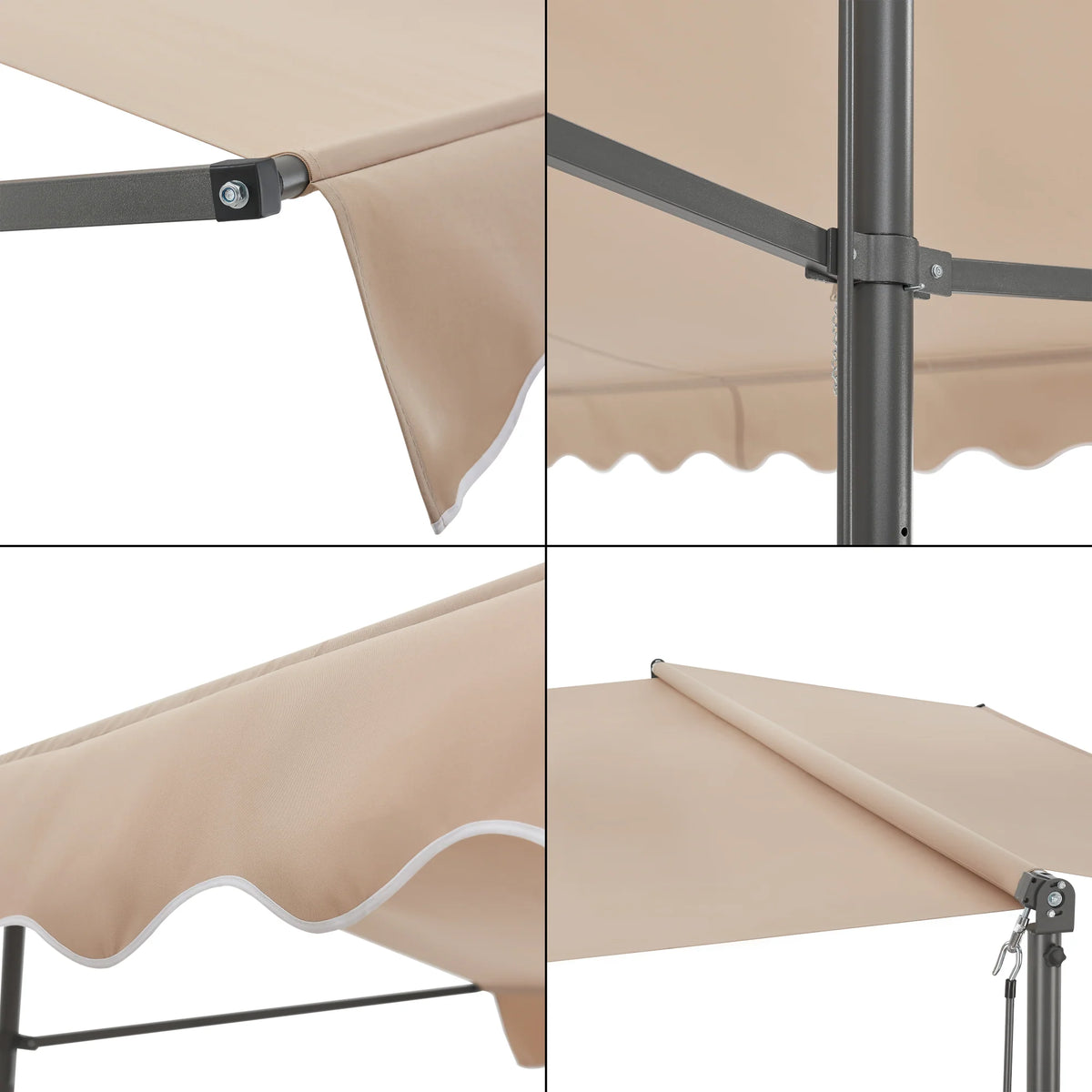 Store banne autoportant à double pente 400 x 300 x 260 cm sable 03_0008295 -