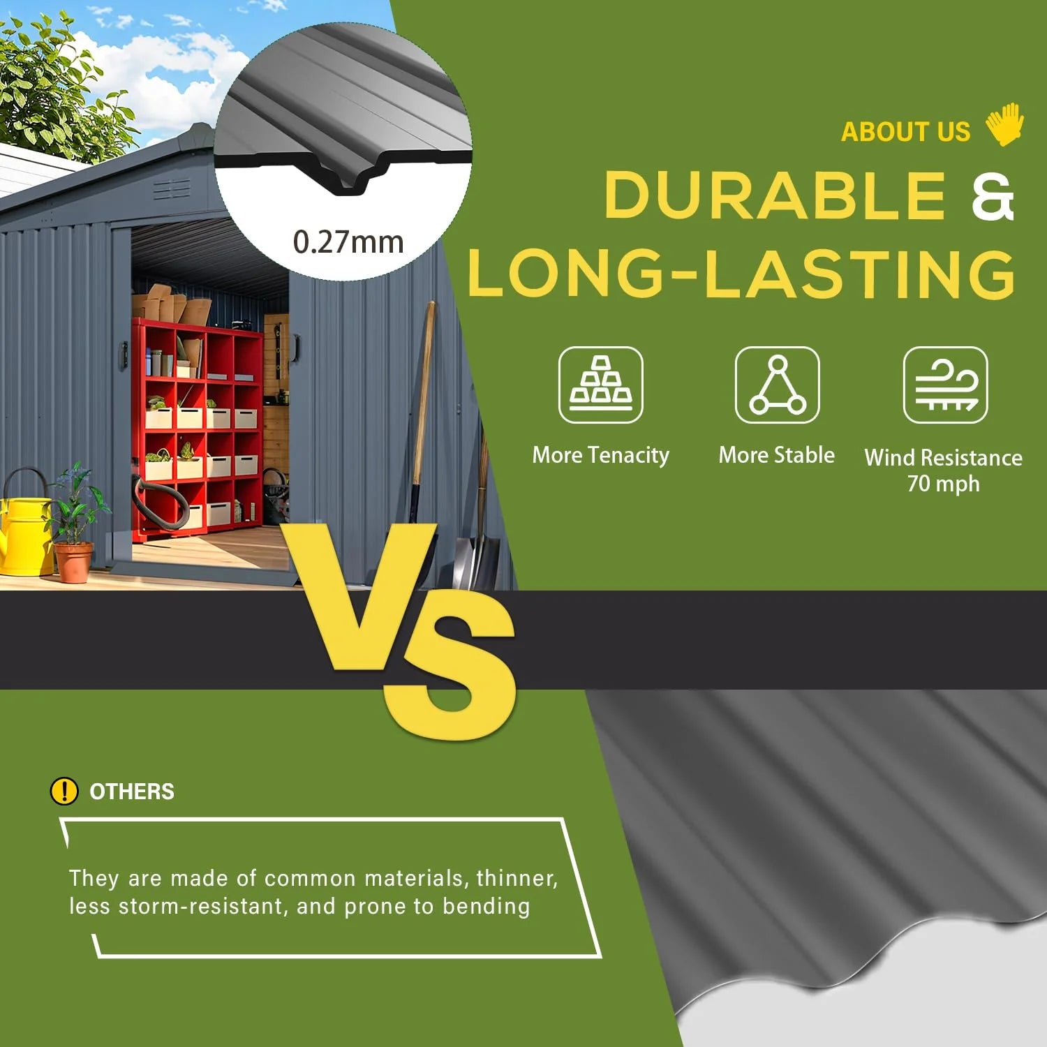 AECOJOY 12' x 14' Outdoor Storage Shed with Sliding Door, Metal Storage Tool Shed