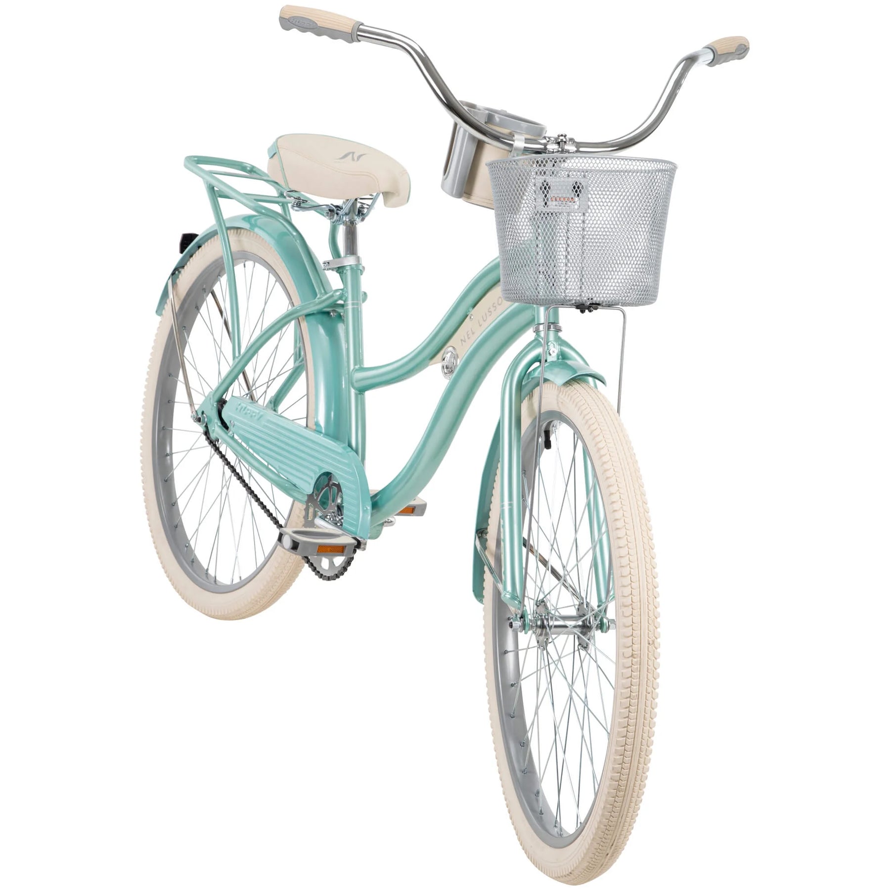 26 In. Nel Lusso Women'S Classic Beach Cruiser Bike, Mint Green