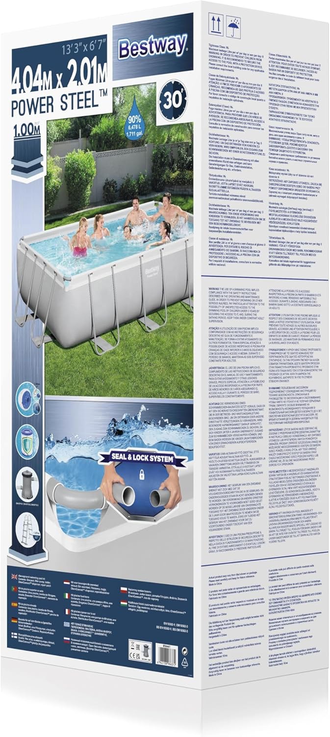 Piscine Hors Sol 404 x 201 x 100 cm Rectangulaire Power SteelPiscine Tubulaire