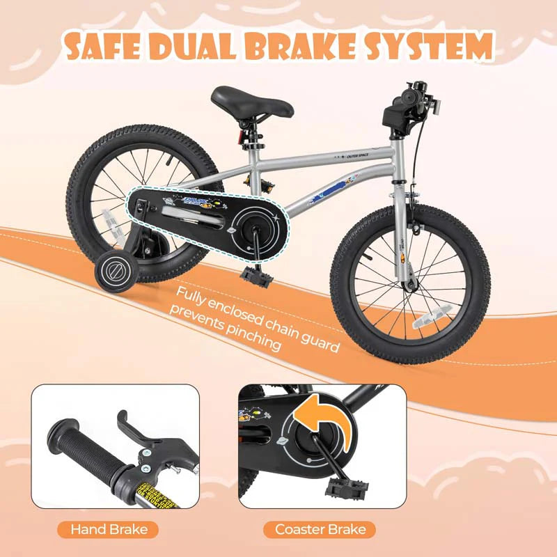 16" Kids Bike for 4-7 Years Old Girls Boys Sport Bicycle with Adjustable Saddle, Training Wheels, Reflectors