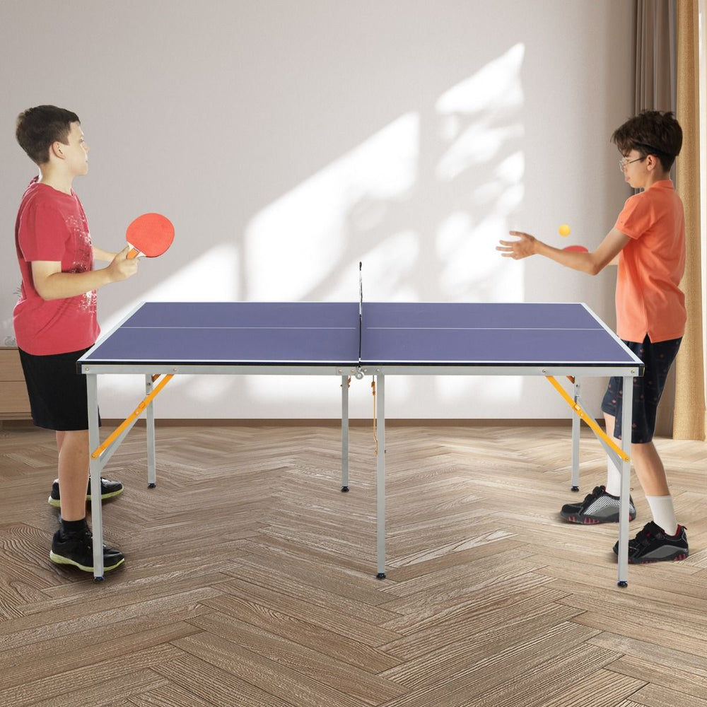 Table de Ping-Pong Pliable Peu Encombrante avec Filet Tennis de Table avec 2 Raquettes 3 Balle Pieds Réglables 180 x 90 x 76 cm -