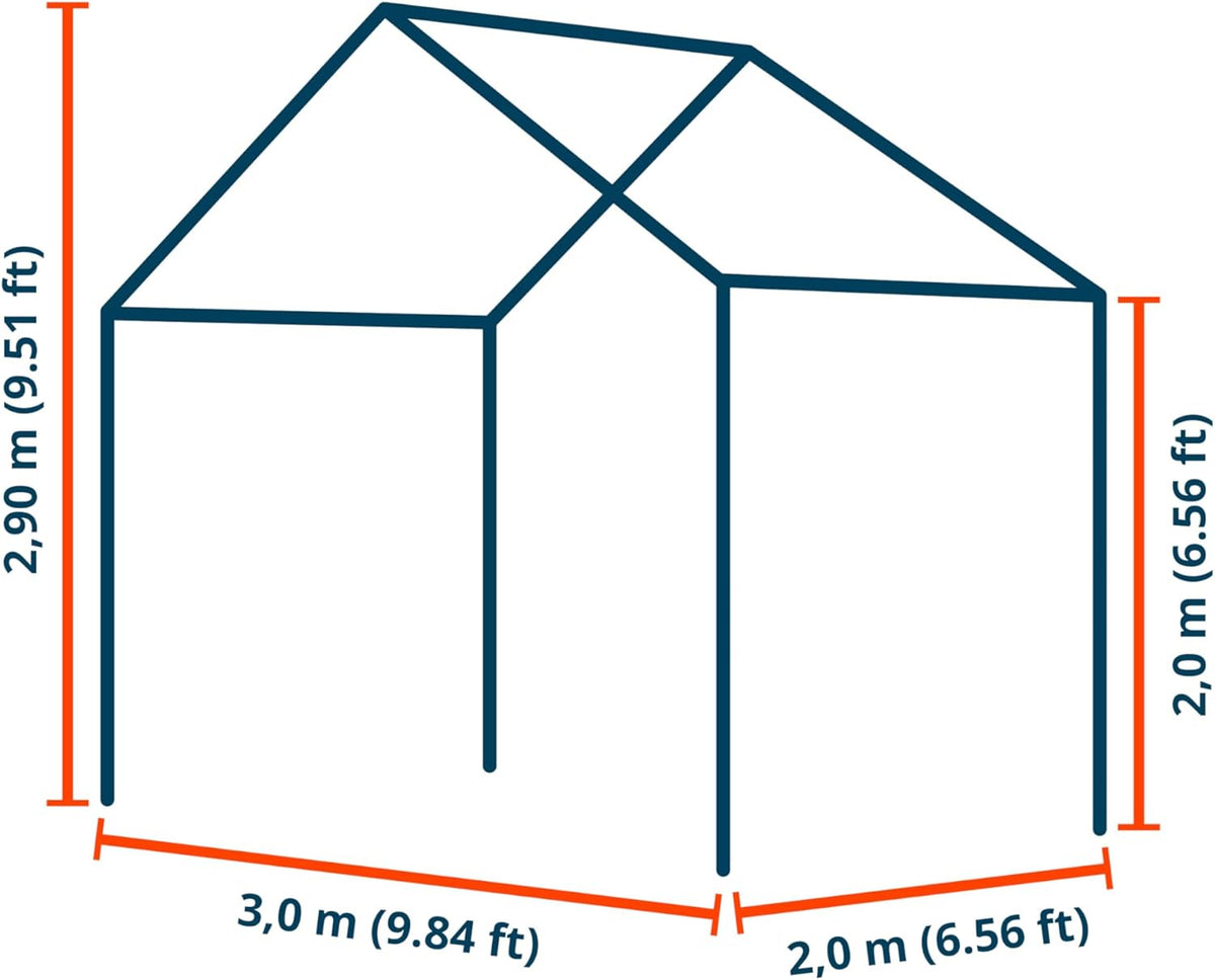 TOOLPORT Tente de réception 3x2 m pavillon Blanc bâche PE 350 N imperméable Tente de Jardin