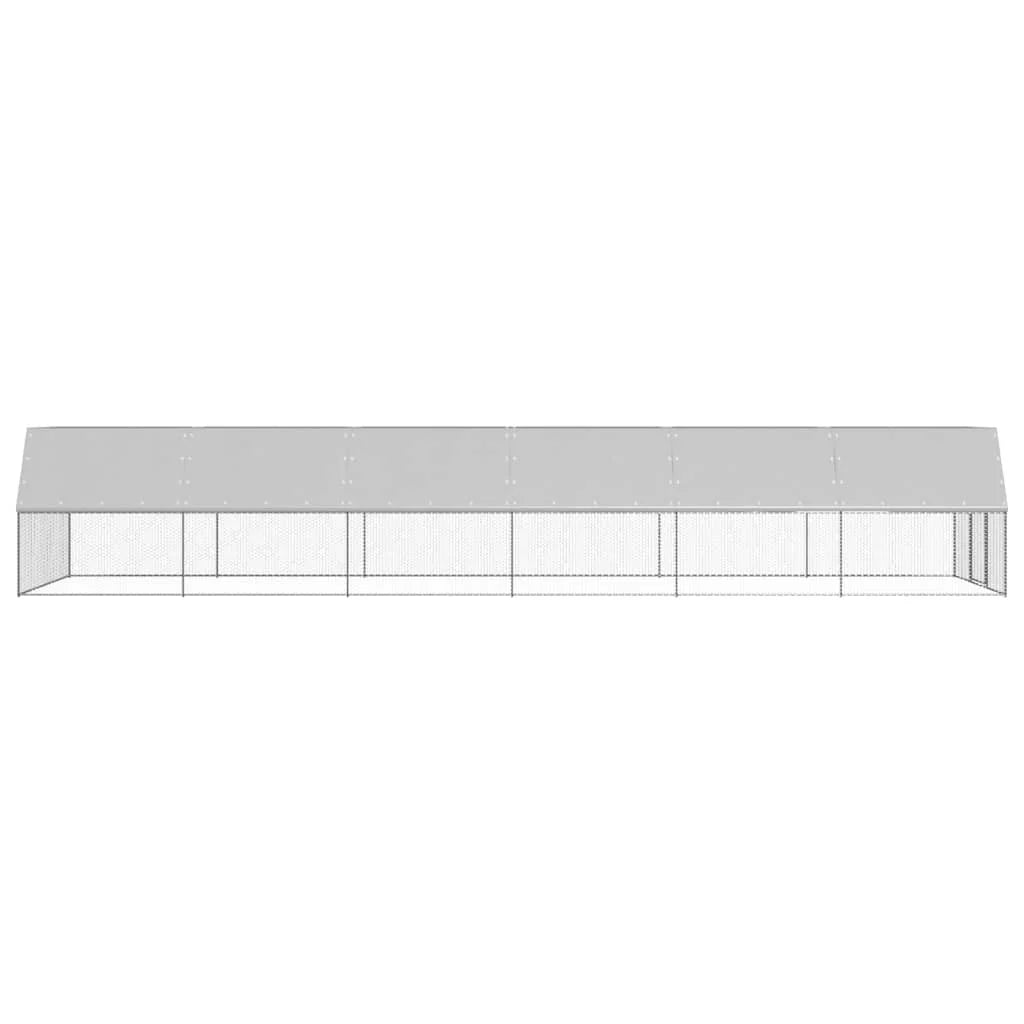 Poulailler d'extrieur 3 x 12 x 2 m acier galvanis toit en PE 02_0001693 -