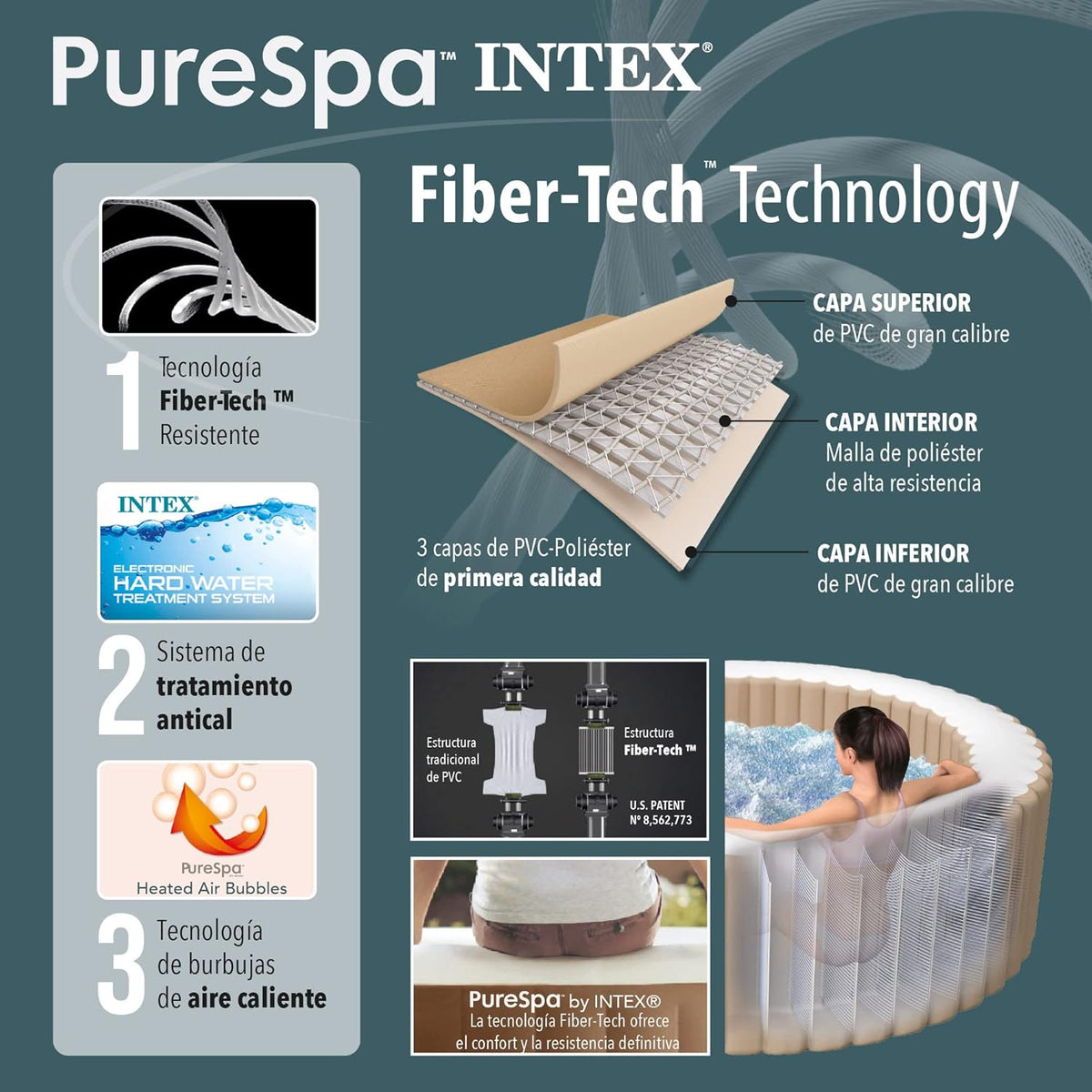 Intex Pure Spa Sahara 6 Places 28428EX Beige