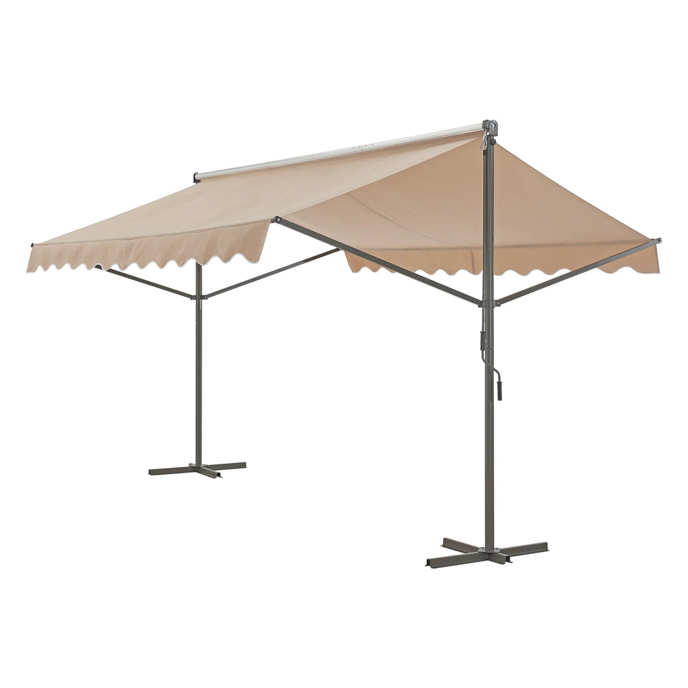 Store banne autoportant à double pente 400 x 300 x 260 cm sable 03_0008295 -