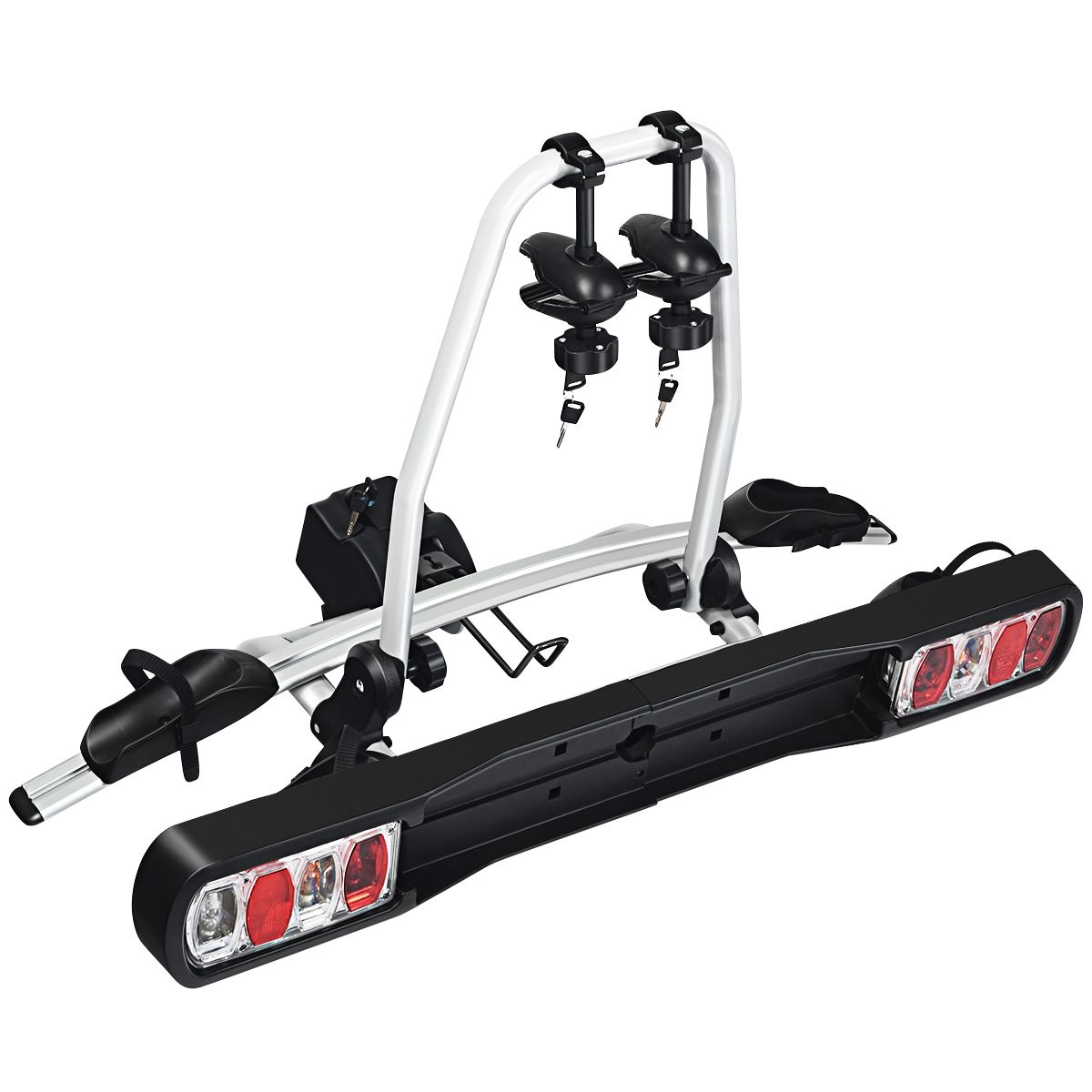 Porte-vélos pour Attelage sur SUV Berline Fourgon pour 2 Vélos Conception Intelligente de Basculement 113x72x63cm -