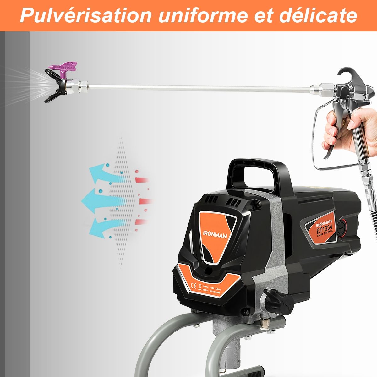 Systeme de Pulverisation de Peinture  Haute Pression 3000PSI Fonctionnement en Courant fort 1,5 L/min -