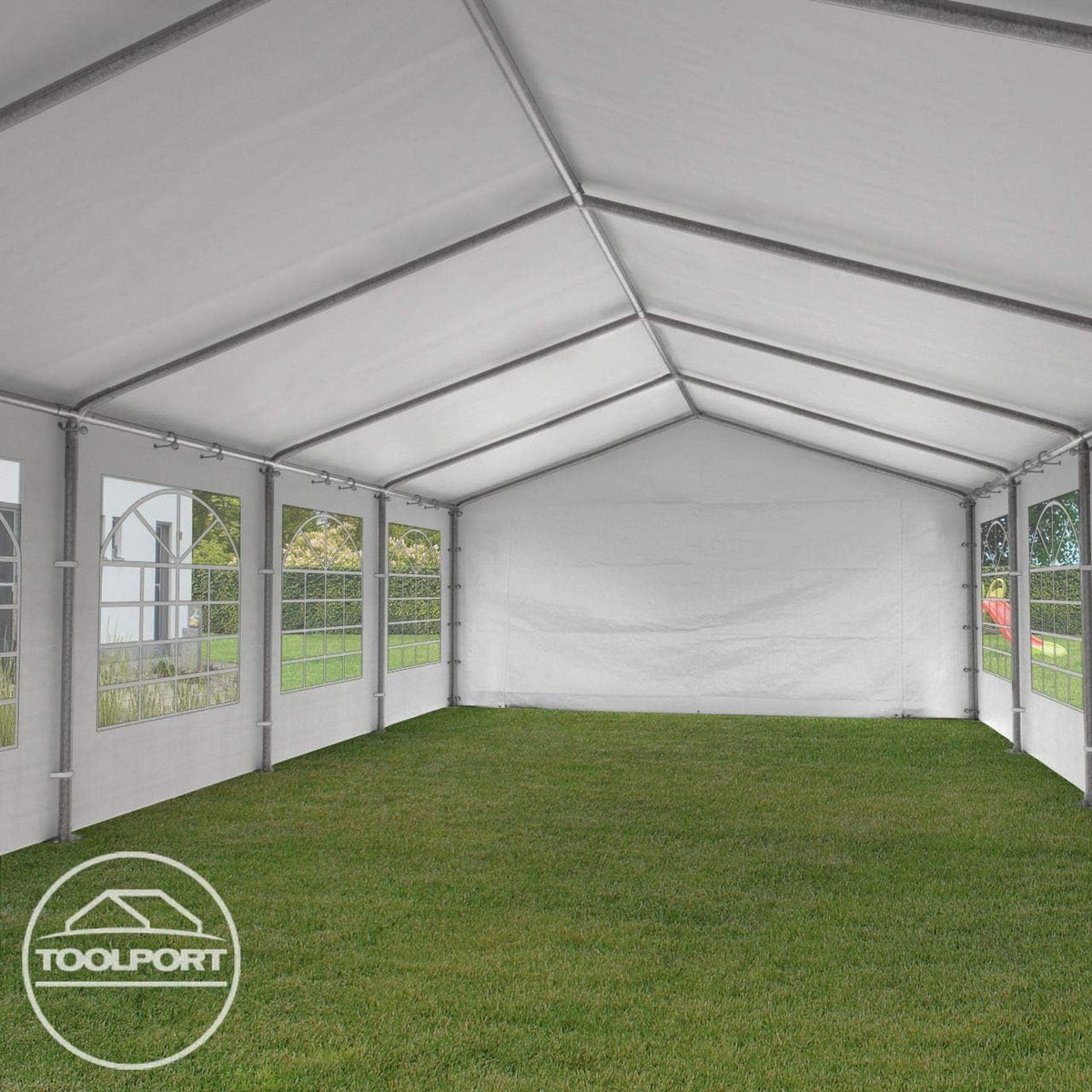 TOOLPORT Tente de réception 3x2 m pavillon Blanc bâche PE 350 N imperméable Tente de Jardin