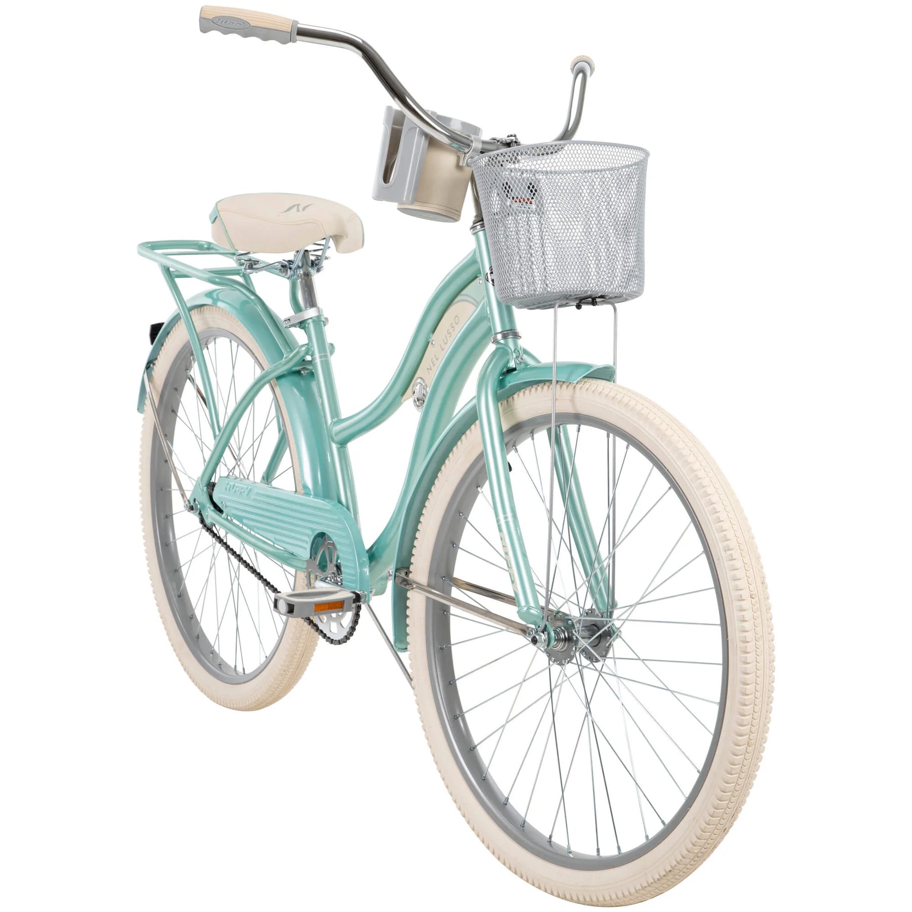 26 In. Nel Lusso Women'S Classic Beach Cruiser Bike, Mint Green